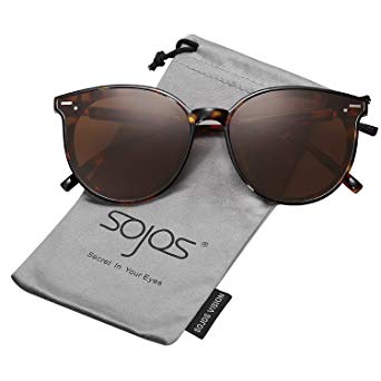 SOJOS Classic Round Retro Plastic Frame Vintage Inspired Sunglasses BLOSSOM