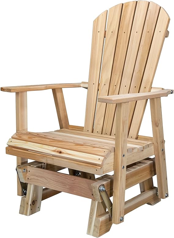 2ft Natural Cedar Fanback Adirondack-Style Porch Glider, Amish Crafted