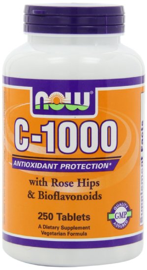 NOW Foods Vitamin C-1000  W Rose Hips 250 Tablets  1000mg