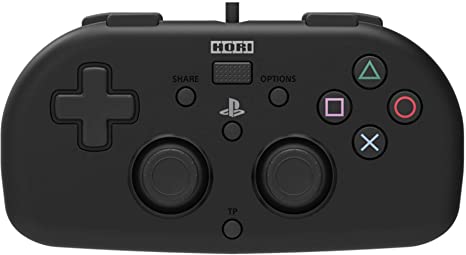 PlayStation 4 Mini Wired Gamepad (Black) by HORI - Officially Licensed by Sony