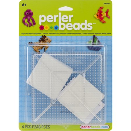 Perler Beads Large Clear Square Pegboards- 2 Count