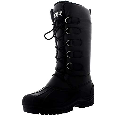 Polar Products Womens Muck Lace Up Rain Nylon Durable Winter Snow Duck Mid Calf Boots