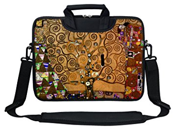 Meffort Inc Neoprene Laptop Shoulder Briefcase Bag Carry Case Handbag For 11.6 12 inch Macbook Notebook Computer - Klimt Tree of Life