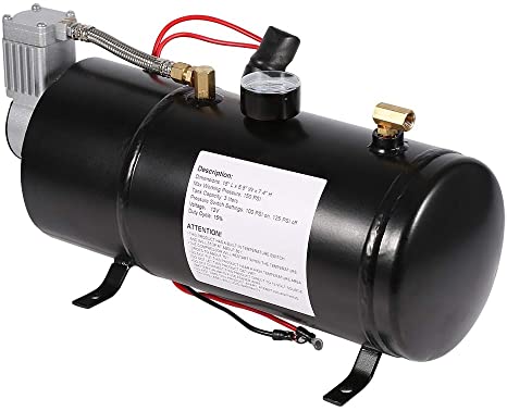 Professional Air Compressor Pump for Truck Pickup on Board 150PSI, 12V Tire Inflator Pump Kit Horn Vehicile with 3 Liter Tank Capacity Heavy Duty