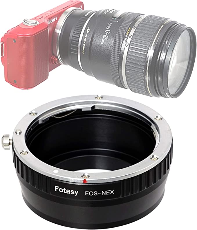 Fotasy Manual Canon EF Lens to Sony E-Mount Adapter, EF to EMount, EFs Lense to E Mount, fits Sony Alpha NEX-5T NEX-6 NEX-7 a3000 a3500 a5000 a5100 a6000 a6100 a6300 a6400 a6400 a6500 a6600, NAEF, Canon EF - E-Mount