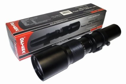Opteka 500-1000mm High Definition Preset Telephoto Lens for Sony E-Mount NEX-7, NEX-6, NEX-5, NEX-5T, NEX-5N, NEX-5R, Nex-3, NEX-3N and Alpha A7 Digital SLR Cameras