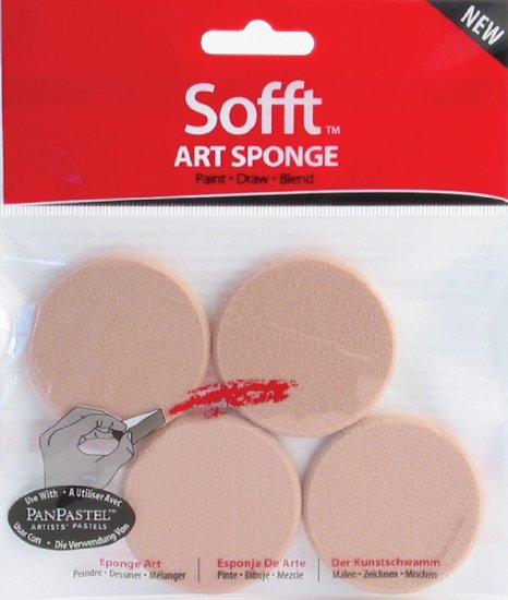 Colorfin Pan Pastel Soft Round Sponge, 4 Per Package
