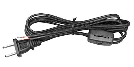 National Artcraft Lamp Cord with Rotary Switch and End Plug- 6 Ft. Black