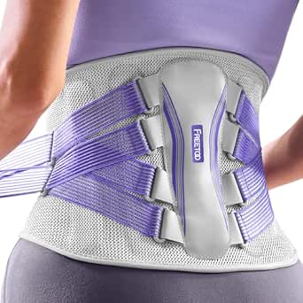 FREETOO Back Brace for Lower Back Pain Women with Bionic Support System, Adjustable Knitted Lumbar Support Belt, Breathable Mesh Design with Lumbar Pad,for Herniated Disc,Sciatica,Scoliosis - Size Large