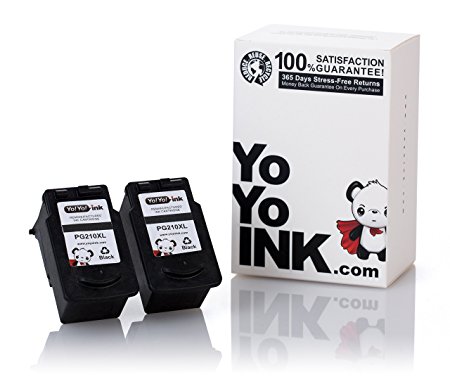 YoYoInk 2 Pack Remanufactured Ink Cartridges Replacement for PG210XL 210 XL (2 Black) for MP250 MP280 MX410 MX340 MP495