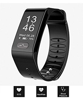 Fitness Tracker, GETOKOK Activity Tracker with ECG Heart Rate Blood Pressure Monitor, Bluetooth Waterproof Watch, Smart band bracelet Large Screen(0.96''), Health assistant for Android or IOS