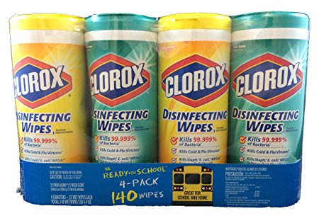 Clorox Disinfecting Disposable Cleaning Wipes Multipack: 2 Citrus Blend Canisters of 35 Wipes & 2 Fresh Scent Canisters of 35 Wi