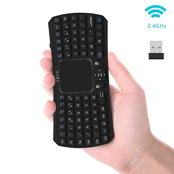 Mini Keyboard, Updated Wireless Mini Keyboard with Touchpad Mouse and Multimedia Keys : Jelly Comb 2.4Ghz USB Rechargable Handheld Remote Control Keyboard for PC, HTPC, X-BOX, Android TV Box,Smart TV