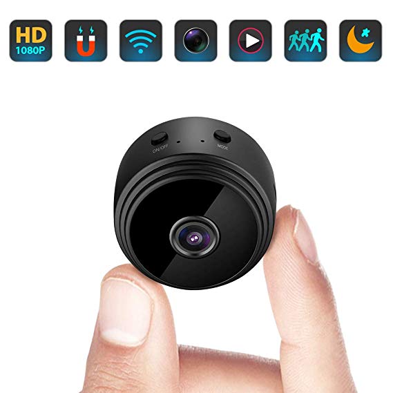 Mini Hidden Spy Camera WiFi Small Wireless Video Camera Full HD 1080P Audio Night Version Motion Sensor Support SD Card for iPhone Android Video Detection Infrared Vision Tiny Nanny Surveillance Cam