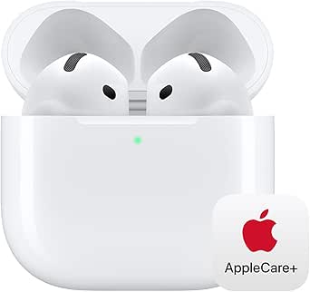 Apple AirPods 4 Wireless Earbuds, Bluetooth Headphones, with Active Noise Cancellation, Adaptive Audio, Transparency Mode, Personalized Spatial Audio, USB-C Charging Case with AppleCare  (2 Years)