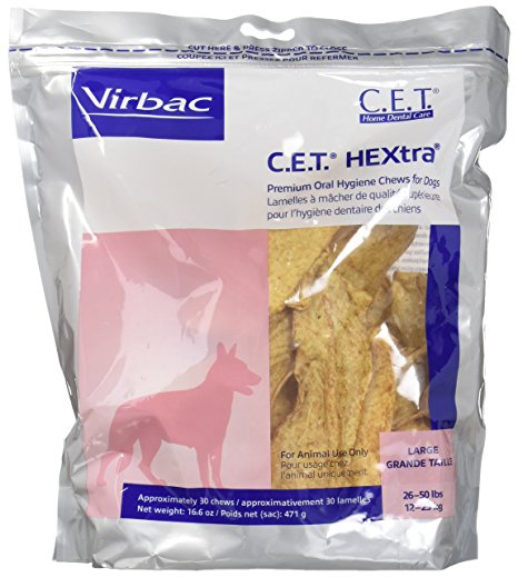 Virbac C.E.T. HEXtra Premium Oral Hygiene Chews for Dogs