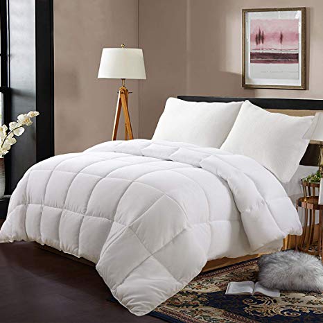 Edilly Luxury Down Alternative Quilted King Comforter-Stand Alone Comforter for King Size Bed,Year Round Duvet Insert with 4 Corner Tabs,90''x 102'',White