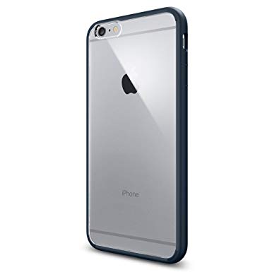 iPhone 6 Plus Case, Spigen® [AIR CUSHION] iPhone 6 Plus (5.5) Case Bumper **NEW** [Ultra Hybrid Series] [Metal Slate] Air Cushion Technology Corners Bumper Case with Clear Back Panel - ECO-Friendly Packaging - Bumper Case for iPhone 6 Plus (5.5) (2014) - Metal Slate (SGP10897)