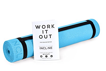 Incline Fit Lightweight and Comfortable High Density Memory Foam 1/4-Inch Thick Yoga Mat, Marine Blue