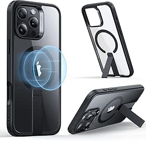 ESR for iPhone 16 Pro Case with Stand, Camera Control Compatible with MagSafe, Magnetic Kickstand Case for iPhone 16 Pro, Military-Grade Protection Shockproof Case, Boost Series, Clear Black