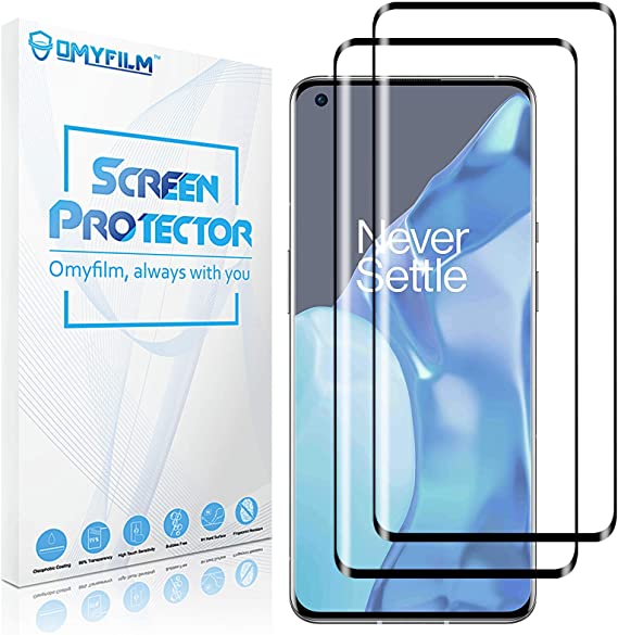 [2 Packs] OMYFILM Screen Protector for Oneplus 9 Pro [Edge to Edge] Oneplus 9 Pro Tempered Glass Screen Protector [Anti-scratches] Glass Screen Protector for Oneplus 9 Pro