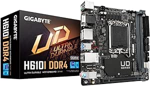 Gigabyte H610I DDR4 Motherboard - Supports Intel Core 14th CPUs, 4 1 1 Hybrid Digital VRM, up to 3200MHz DDR4 (OC), 1xPCIe 3.0 M.2, GbE LAN, USB 3.2 Gen 1