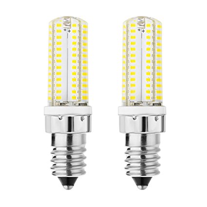 Rayhoo 2pcs E14 Base 104-SMD White 5W LED Light Bulbs, 40W Incandescent Bulb Equivalent, Not Dimmable, 5800-6200K, 300-320LM