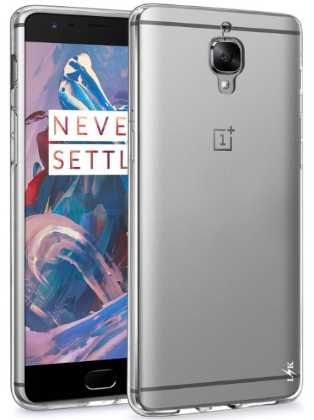 OnePlus 3 Case, LK Ultra [Slim Thin] Scratch Resistant TPU Gel Rubber Soft Skin Silicone Protective Case Cover for OnePlus 3 (Clear)