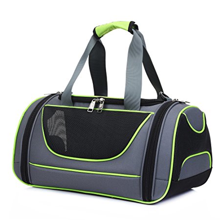 Crusar Soft-sided Pet Travel Carrier Pet Bag Premium Airline Approved With Mesh Window And Removable Fleece Cushion