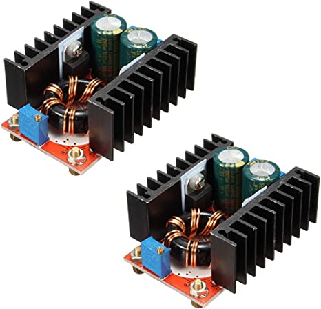 HiLetgo 2pcs 150W 10-32V to 12-35V Voltage Adjustable 6A DC Boost Converter Step Up 10-32V to 12-35V Voltage Charger Module Power Supply Inverters Converter