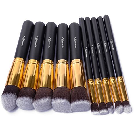 10 PCS Professional Makeup Set Pro Kits Brushes Makeup Cosmetics Brush Tool (Gold)