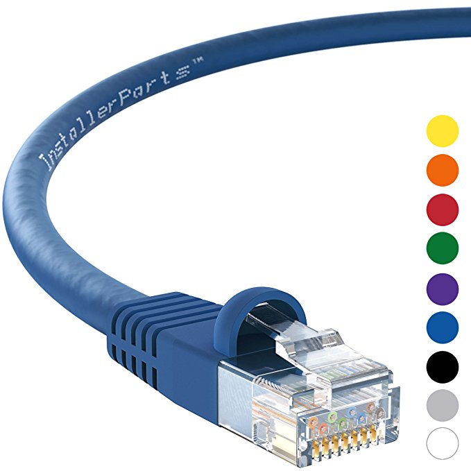 InstallerParts CAT5E Ethernet Cable 125 FT Blue - UTP Booted - Professional Series - 1 Gigabit/Sec Network/Internet Cable, 350MHZ