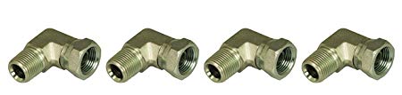 Apache 39005075 3/8" Male Pipe x 3/8" Female Pipe Swivel 90° Hydraulic Adapter (Style 1501) (Fоur Paсk)