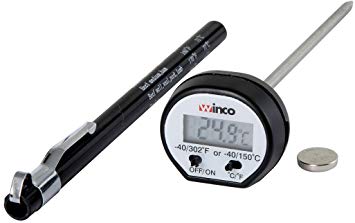 Winco 1-1/4-Inch Dial Digital Thermometer with 4-3/4-Inch Probe