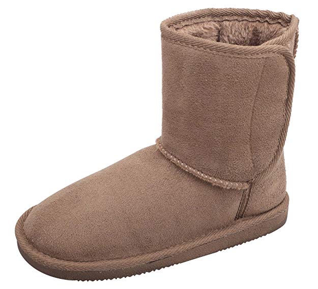 Arctic Paw Boys Girls Winter Boots Plush Sherpa Lined Faux Suede Kids Boots