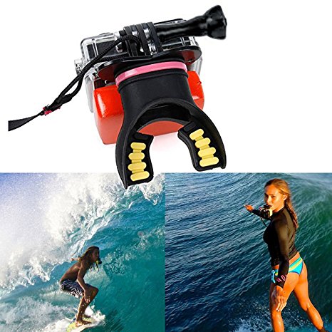 Oumers Surfing Mouth Mount Water Sports, Accessories for Parachuting Swimming Rowing Surfing Skiing Climbing Running Diving Sports, For GoPro Hero HD, Hero 4 Silver Black, Hero 3 , Hero 3, Hero 2, Hero 1, GoPro Camera Accessories