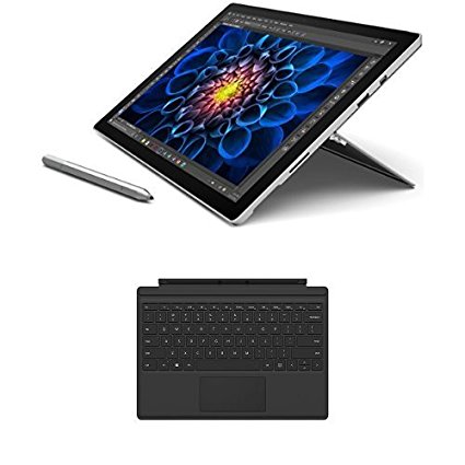 Microsoft Surface Pro 4 (Intel Core i5, 4 GB RAM, 128GB) with Windows 10 Anniversary Update and Microsoft  Surface Pro 4 Type Cover (Black)