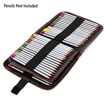 Hipiwe Canvas 72 Inserting Drawing Coloured Pencil Case Holder Pen Storage Bag for Organiser,Travel, School Office and Artist Sketch (Pencils NOT Included)