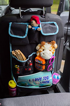 *FLASH SALE* Best Premium Kids Car Back Seat Organiser | Easy Installation | Multiple Big Pockets | Detachable Pocket | Ideal Gift | 100% Infinity Guarantee |