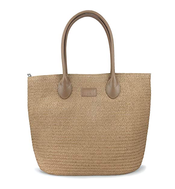 Straw Rattan Women Tote Summer Beach Shoulder Handbag Medium Size 17.8''x12.6"x5.1"