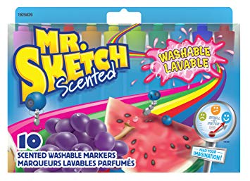 Mr.Sketch  Washable Scented Markers, Chisel-Tip, Set of 10, Assorted Colours (1925829)