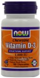 Now Foods Vitamin D-3 1000 IU Chewables Fruit Flavor 180-Count