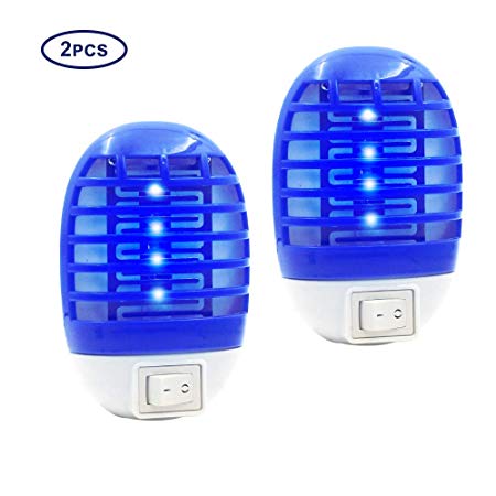Fomei Bug Zapper Mosquito Killer - 2 Pack Plug-in Mosquito Zapper Mosquito Killer Night Lamp Non-Toxic LED Insect Pest Bug Mosquito Trap for Home, Indoor, Bedroom, Kitchen