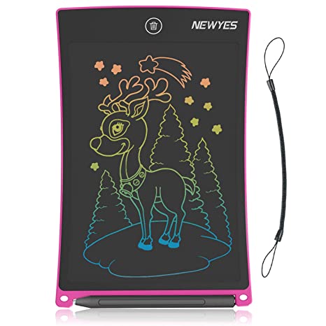 NEWYES Drawing Board, 8.5-Inch LCD Writing Tablet Colorful Screen Doodle Pad Scribble Board for 2-6 Year Old Kids Educational Gifts