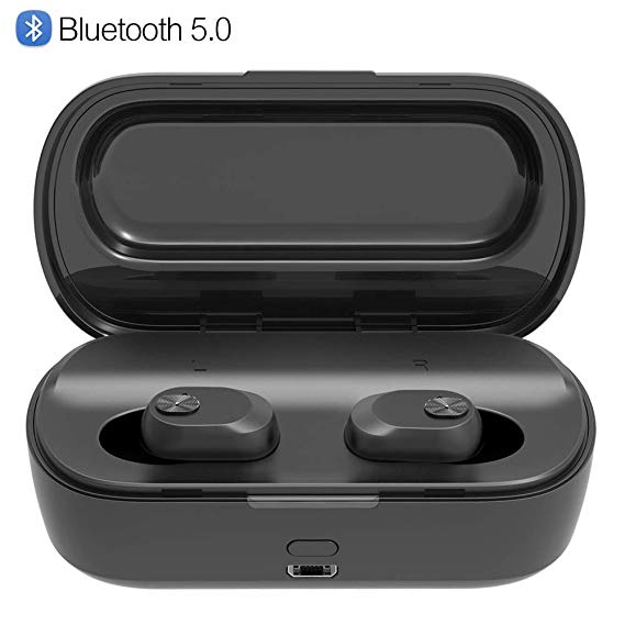 Wireless Earbuds, GUSGU Bluetooth 5.0 True Wireless Earbuds with Charging Case, 120H Playtime, Noise Cancelling Earbuds 3D Stereo Sound with Dual Mic, in Ear Cordless Earbuds for Running (2200mAh)