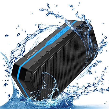 Barsone Portable Wireless Bluetooth Speaker, Water Resistant, Handsfree Calling,TF Card Slot (Black/Blue)