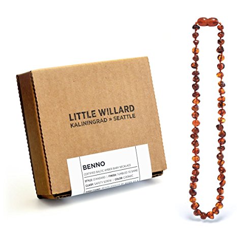 Lab Tested Amber Teething Necklace by Little Willard (Cognac)
