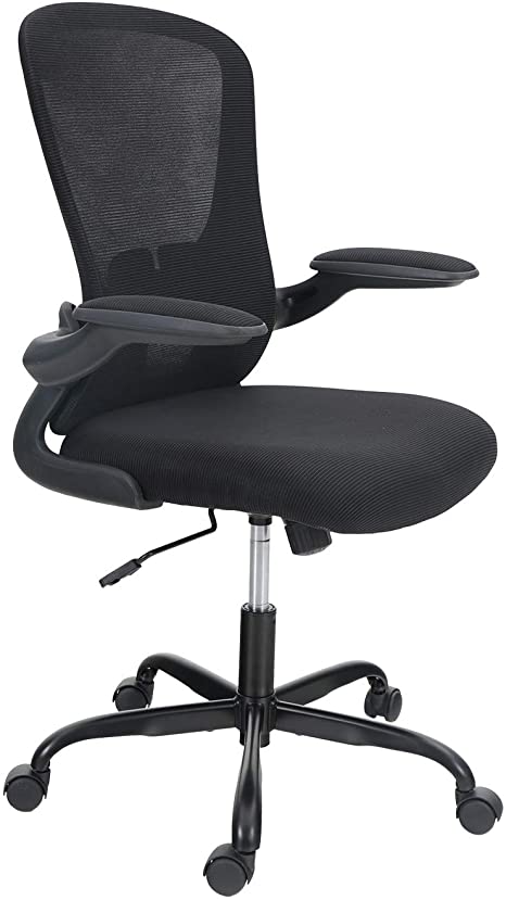 Office Chair, Ergonomic Desk Chair, Swivel Chair with Wheels, Mesh Computer Chair with Adjustable Lumbar Support and Armrests, Work Chair, Light Task Chair Black
