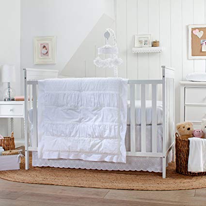 Carter's Lily 3 Piece Crib Bedding Set, White