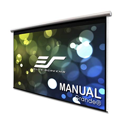 Elite Screens Manual Grande Series, 180-INCH 16:9, Pull Down Manual Projector/Projection Screen, Office/Home / Movie Theater/Presentation, 8K / 4K Ultra 3D HD Ready, 2-Year Warranty, M180XWH-G